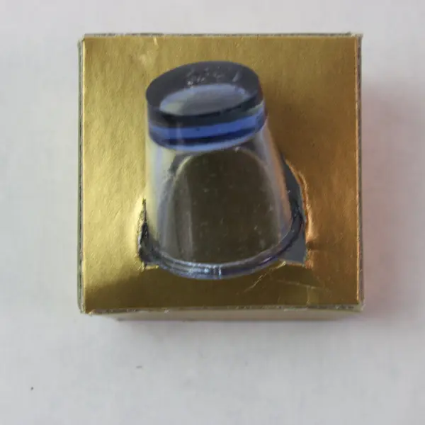 Caithness Clear Blue Rim Miniature Shot Glass Collectible Barware