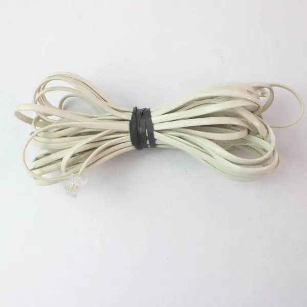 White RJ11 Telephone Extension Cord 4 ft Home Landline Phone Cable Used