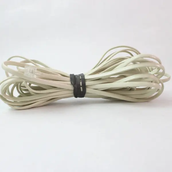 White RJ11 Telephone Extension Cord 4 ft Home Landline Phone Cable Used