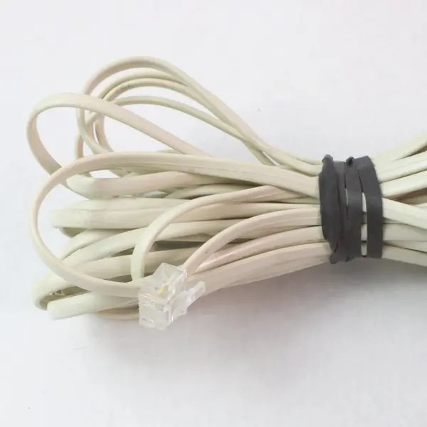 White RJ11 Telephone Extension Cord 4 ft Home Landline Phone Cable Used