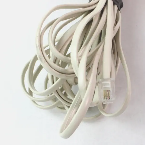 White RJ11 Telephone Extension Cord 4 ft Home Landline Phone Cable Used