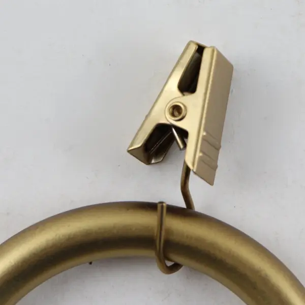 Lot of 14 Curtain Rings with Clips Gold & Silver Tone Stainless Steel