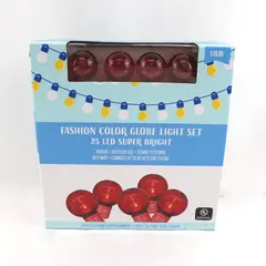 Rite Aid Fashion Color Globe 25 LED Red String Light Set