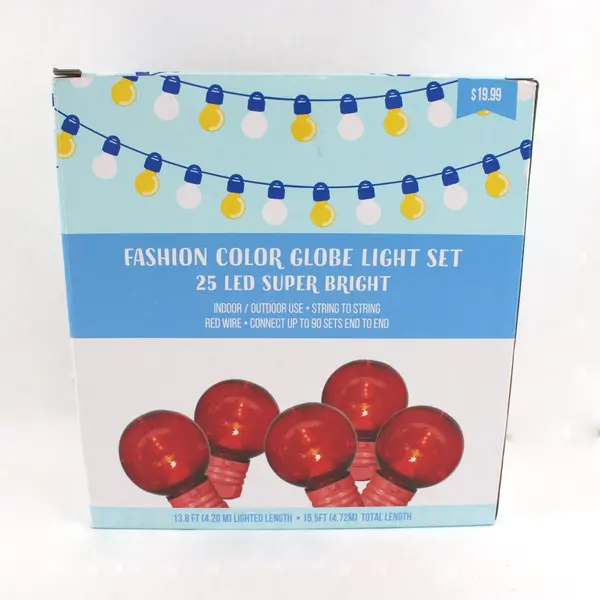 Rite Aid Fashion Color Globe 25 LED Red String Light Set