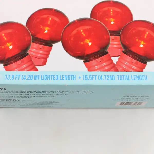 Rite Aid Fashion Color Globe 25 LED Red String Light Set