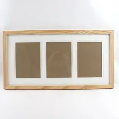 Light Wood 3-Photo Frame Display 5x7 Vertical Horizontal