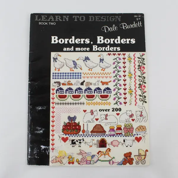 Lot of 2 VTG Dale Burdett Learn to Design Cross Stitch Craft Books 1988 1990