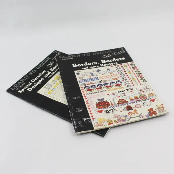 Lot of 2 VTG Dale Burdett Learn to Design Cross Stitch Craft Books 1988 1990