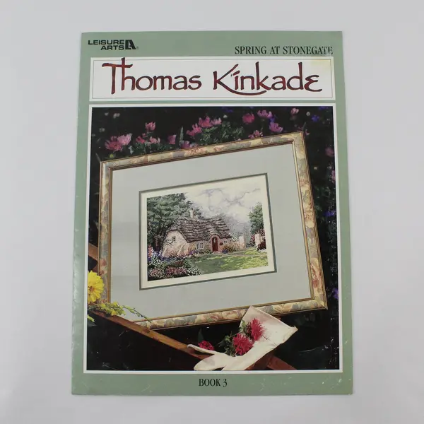Leisure Arts Lot of 3 Vintage 1998 Thomas Kinkade Cross-Stitch Patterns #1 2 & 3