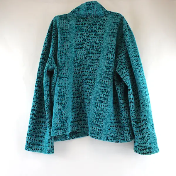 Erin London Teal and Black Zip-Up Jacket Women's XL