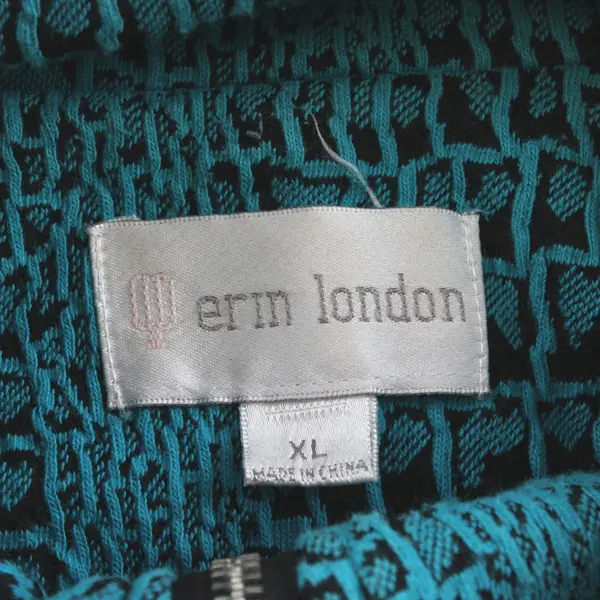 Erin London Teal and Black Zip-Up Jacket Women's XL