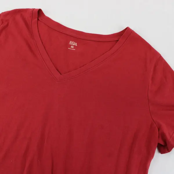 a.n.a A New Approach Lot of 2 V-Neck T-Shirt Red Short Sleeve Casual Top XXL