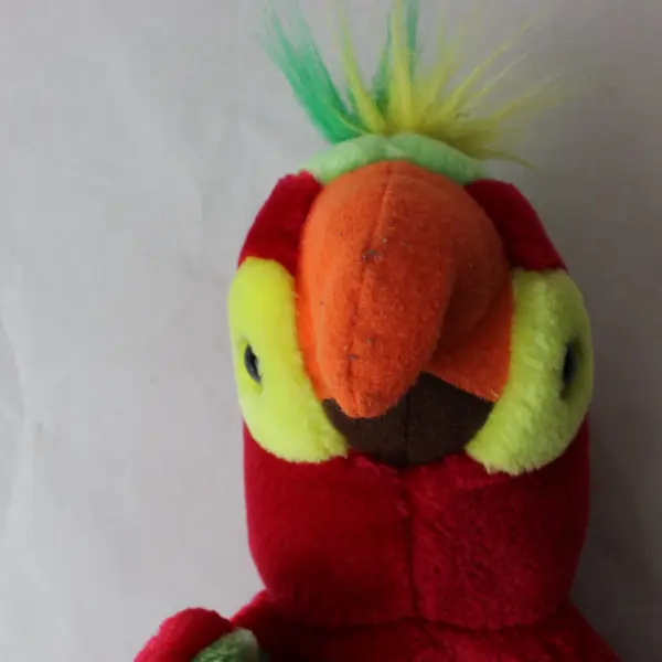 Vintage PlushPups Red Parrot Plush Puppet Hand Puppet