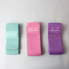 Lot of 3 Coobons Pastel Fabric Resistance Bands Non-Slip Grips Fitness Yoga