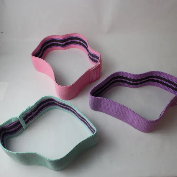 Lot of 3 Coobons Pastel Fabric Resistance Bands Non-Slip Grips Fitness Yoga
