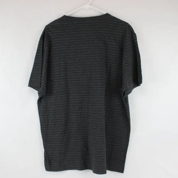 Claiborne Charcoal Gray Striped V-Neck Short Sleeve T-Shirt Men's Size XL