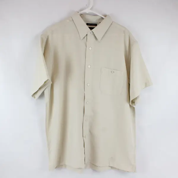 Haggar Beige Short-Sleeved Button-Up Shirt Men's XL