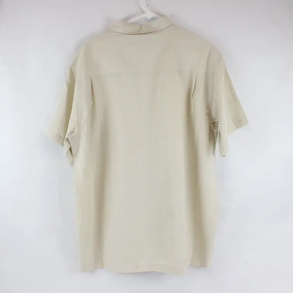 Haggar Beige Short-Sleeved Button-Up Shirt Men's XL