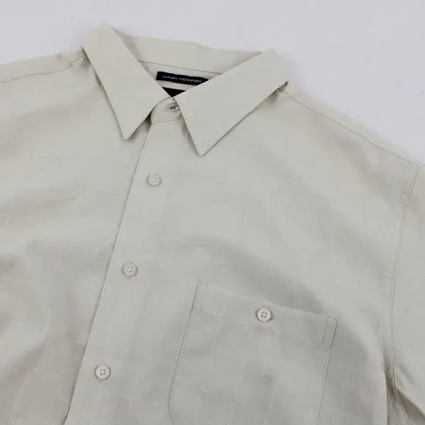 Haggar Beige Short-Sleeved Button-Up Shirt Men's XL