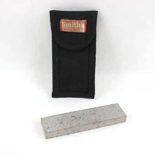 Smith's Pocket Sharpening Stone w/ Black Case Portable Used