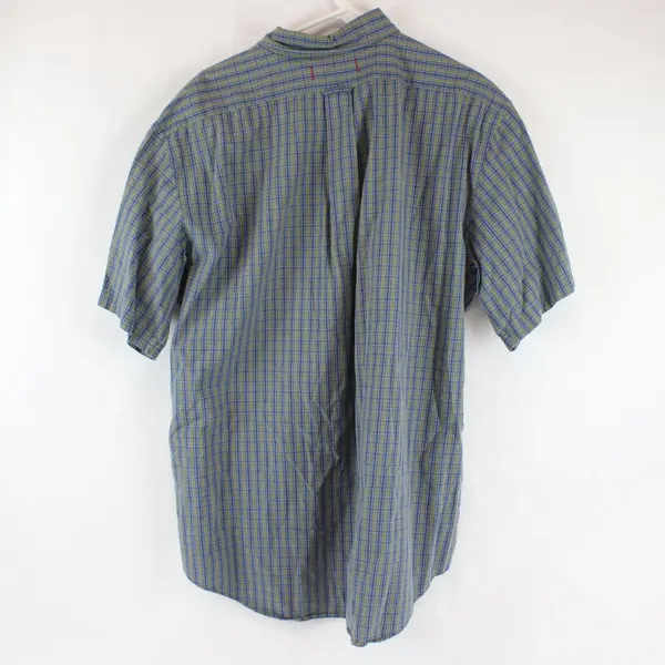 Daniel Cremieux Blue Green Red Plaid Short-Sleeved Button-Down Men's Large