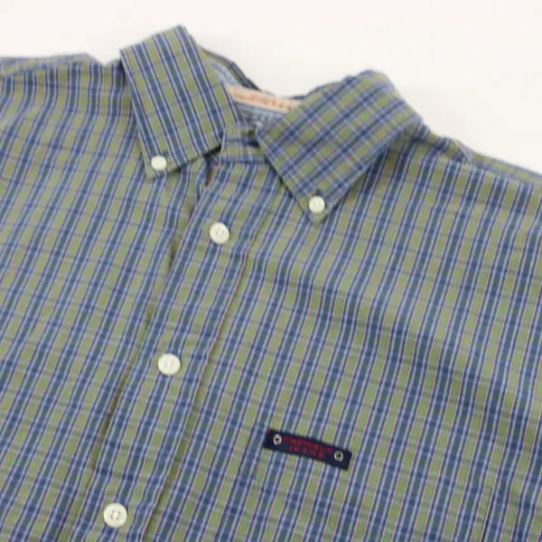 Daniel Cremieux Blue Green Red Plaid Short-Sleeved Button-Down Men's Large