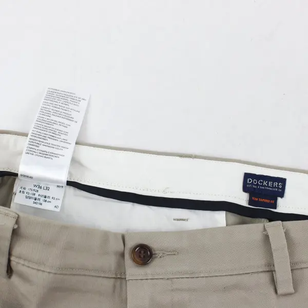 Dockers Beige Slim Tapered Fit Dress Pants Men's 36x32