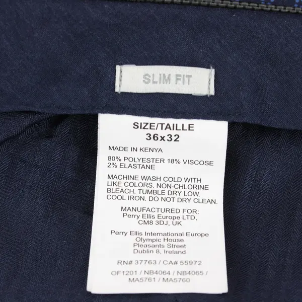 Perry Ellis Portfolio Black Slim Fit Dress Pants Men's 36x32