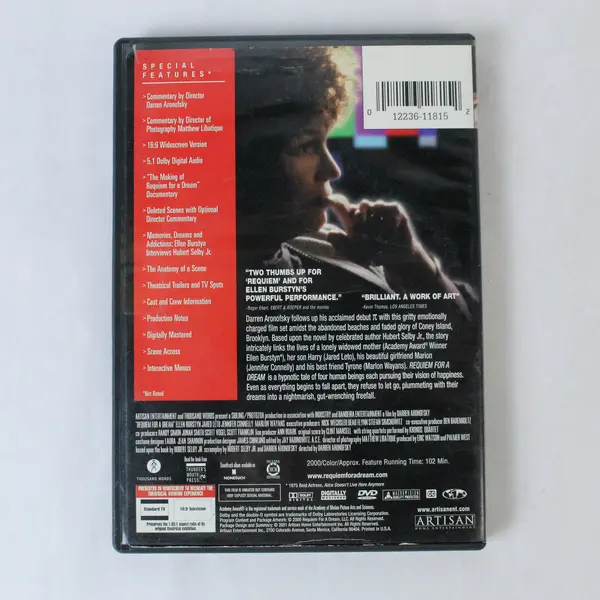 Requiem For A Dream DVD 2000 Director's Cut Ellen Burstyn Jared Leto - Pre-owned