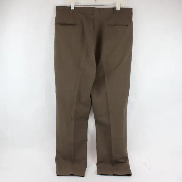 Slates Basics Brown Straight-Leg Pleated Dress Pants Men's 38x32