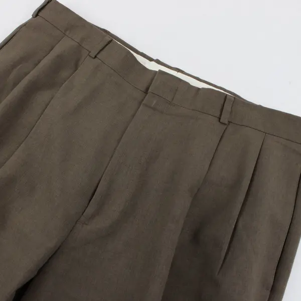 Slates Basics Brown Straight-Leg Pleated Dress Pants Men's 38x32