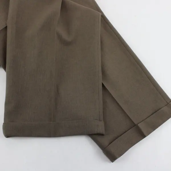 Slates Basics Brown Straight-Leg Pleated Dress Pants Men's 38x32