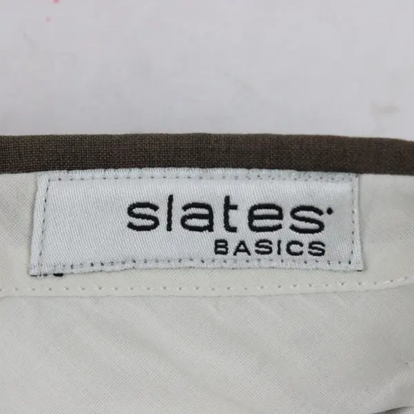 Slates Basics Brown Straight-Leg Pleated Dress Pants Men's 38x32