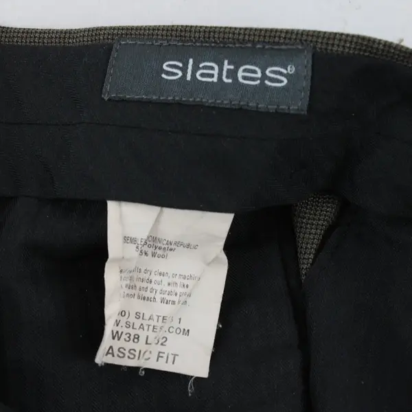 Slates Brown Straight Leg Dress Pants Men's 38x30 Tag W38 L32