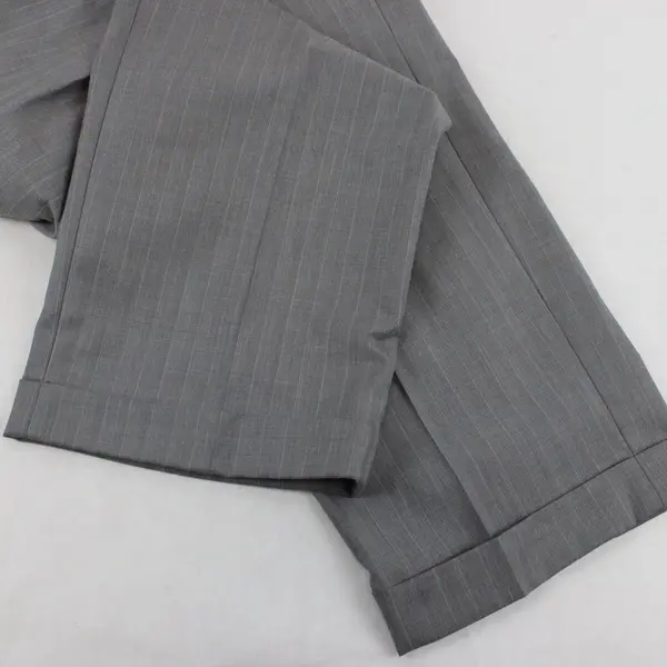 Claiborne Gray Striped Single-Pleat Tapered Dress Pants Men's 38x32