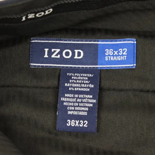 Izod Navy Blue Straight-Leg Dress Pants Men's Size 36x32