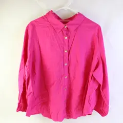 Cynthia Rowley Pink Linen Blend Balloon Sleeve Button Down Shirt Plus Size 2X 