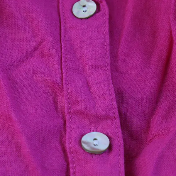 Cynthia Rowley Pink Linen Blend Balloon Sleeve Button Down Shirt Plus Size 2X 