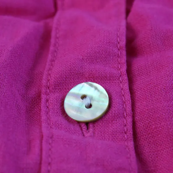 Cynthia Rowley Pink Linen Blend Balloon Sleeve Button Down Shirt Plus Size 2X 