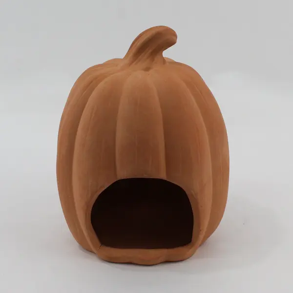 Figi Graphics Terracotta Jack-O-Lantern Votive Candle Holder 9"
