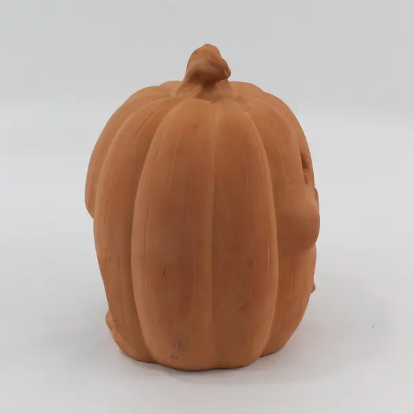 Figi Graphics Terracotta Jack-O-Lantern Votive Candle Holder 9"