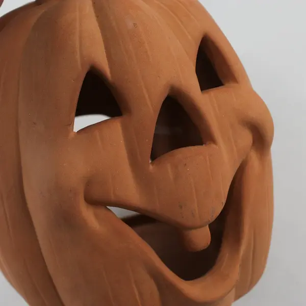 Figi Graphics Terracotta Jack-O-Lantern Votive Candle Holder 9"