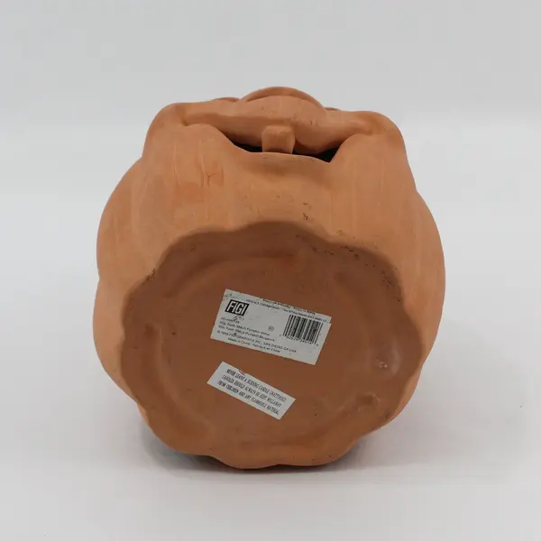 Figi Graphics Terracotta Jack-O-Lantern Votive Candle Holder 9"