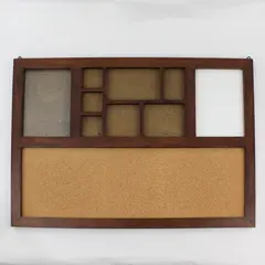 Brown Wooden Combination Cork Board and Picture Frame 16"x22"