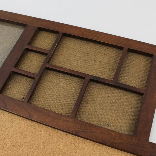 Brown Wooden Combination Cork Board and Picture Frame 16"x22"
