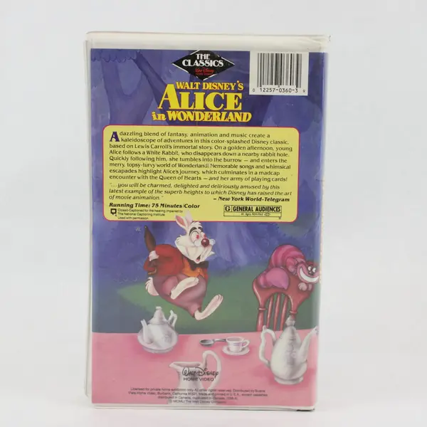 Vtg 1998 Disney Classic Alice In Wonderland Black Diamond Edition VHS Clam Shell