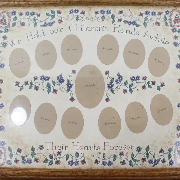 Vintage Kids School Photo Kitsch Collage Picture Frame 15 x 19 Signed