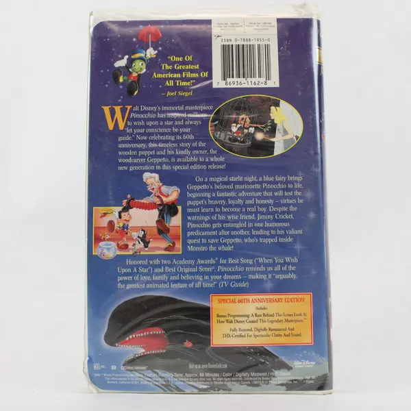 Walt Disney Pinocchio (VHS, 1999, Clam Shell Gold Collection)