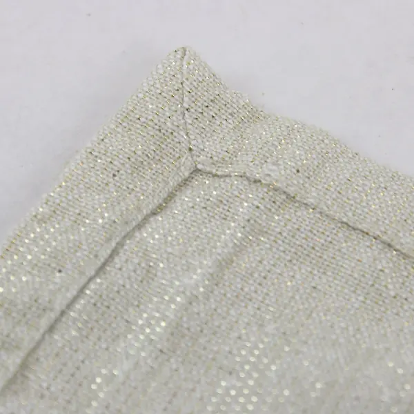 Set of 6 Cloth Napkins Beige White and Gold Embroidered 17.5”x18.5"