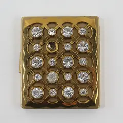Vintage GOURIELLI Switzerland Face Powder Vanity Compact, 2.2"x2.8" 